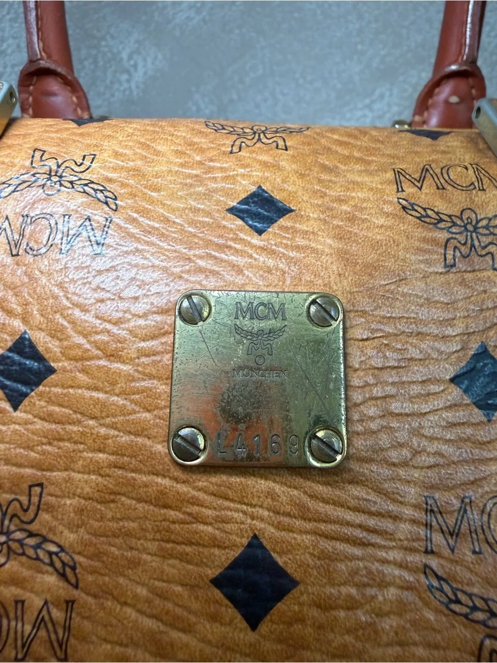 MCM satchel cognac